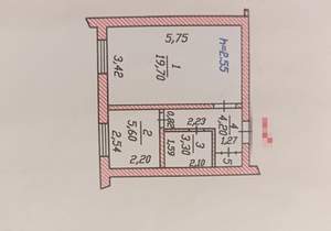 1-к квартира, вторичка, 34м2, 4/9 этаж