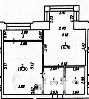 1-к квартира, вторичка, 52м2, 2/9 этаж