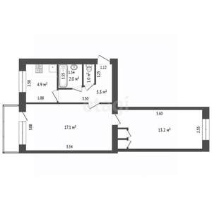2-к квартира, вторичка, 45м2, 4/5 этаж