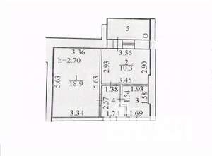 1-к квартира, вторичка, 43м2, 1/9 этаж