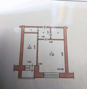1-к квартира, вторичка, 35м2, 4/9 этаж