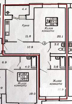 2-к квартира, вторичка, 67м2, 5/9 этаж