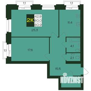2-к квартира, вторичка, 81м2, 5/9 этаж