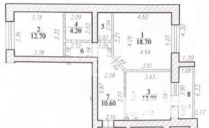 2-к квартира, вторичка, 68м2, 4/9 этаж