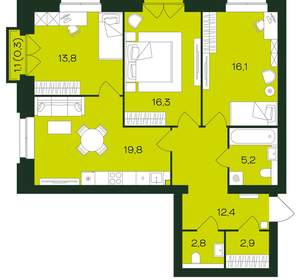 3-к квартира, вторичка, 90м2, 4/9 этаж