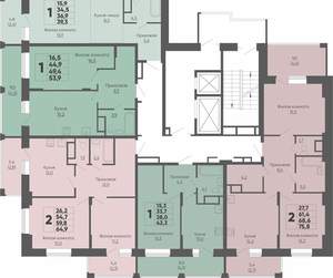 1-к квартира, вторичка, 54м2, 16/16 этаж