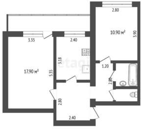 2-к квартира, вторичка, 51м2, 8/10 этаж