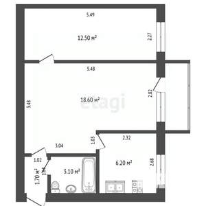 2-к квартира, вторичка, 42м2, 2/4 этаж