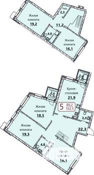 5-к квартира, вторичка, 163м2, 7/8 этаж