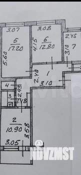 3-к квартира, вторичка, 66м2, 9/9 этаж