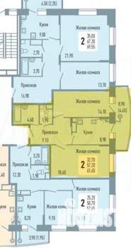 2-к квартира, вторичка, 57м2, 16/16 этаж
