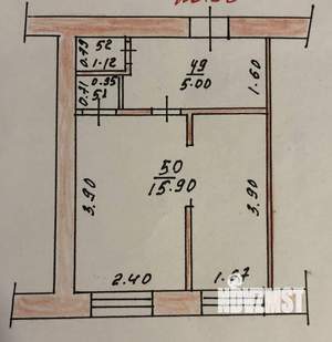 Студия квартира, вторичка, 23м2, 1/5 этаж