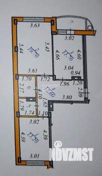 2-к квартира, вторичка, 66м2, 6/9 этаж