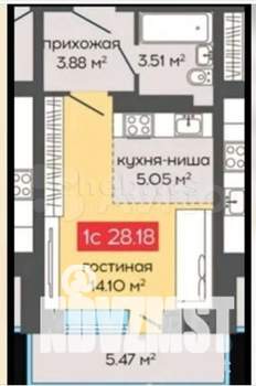 Студия квартира, вторичка, 29м2, 5/16 этаж