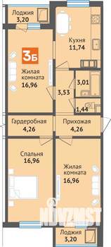 3-к квартира, вторичка, 86м2, 14/16 этаж
