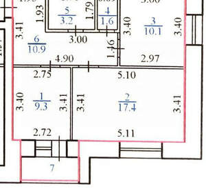 2-к квартира, вторичка, 53м2, 5/10 этаж