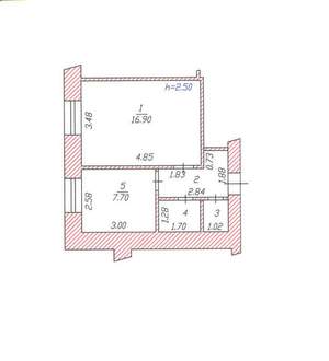 1-к квартира, вторичка, 35м2, 1/9 этаж