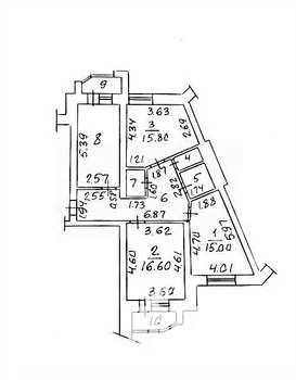 3-к квартира, вторичка, 86м2, 6/9 этаж