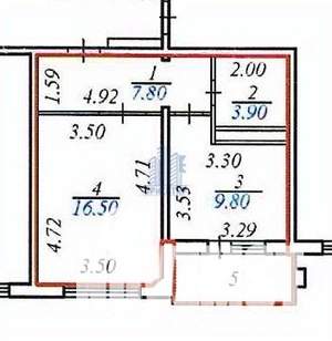 1-к квартира, вторичка, 38м2, 7/10 этаж