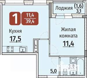1-к квартира, вторичка, 41м2, 4/9 этаж