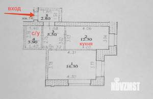 1-к квартира, вторичка, 41м2, 3/16 этаж