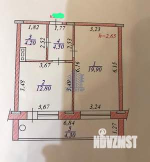 1-к квартира, вторичка, 50м2, 3/12 этаж