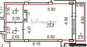 Студия квартира, вторичка, 33м2, 8/16 этаж