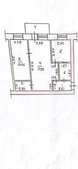 2-к квартира, вторичка, 43м2, 4/4 этаж