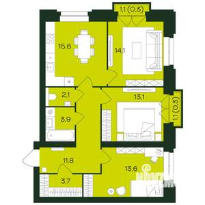3-к квартира, вторичка, 79м2, 5/9 этаж