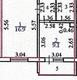 1-к квартира, вторичка, 36м2, 1/16 этаж