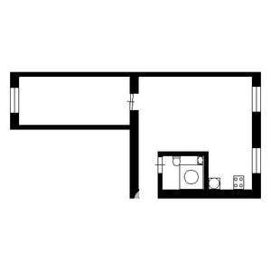 1-к квартира, вторичка, 45м2, 2/5 этаж