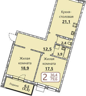 2-к квартира, вторичка, 80м2, 5/8 этаж