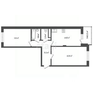 2-к квартира, вторичка, 60м2, 8/9 этаж