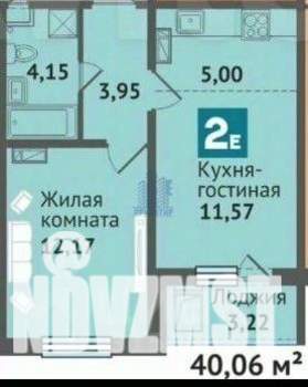 2-к квартира, вторичка, 41м2, 1/16 этаж