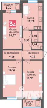 3-к квартира, вторичка, 85м2, 8/16 этаж