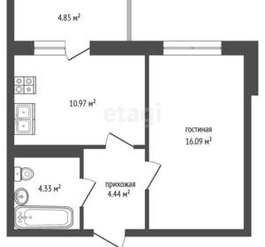 1-к квартира, вторичка, 41м2, 3/10 этаж