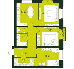 3-к квартира, вторичка, 79м2, 5/9 этаж
