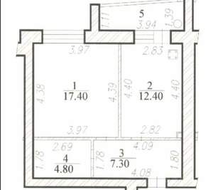 1-к квартира, вторичка, 46м2, 5/8 этаж