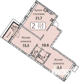 2-к квартира, вторичка, 71м2, 7/8 этаж