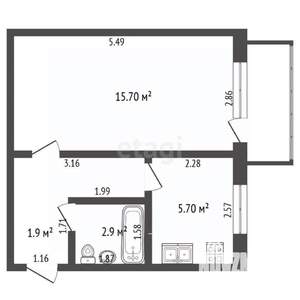 1-к квартира, вторичка, 29м2, 4/5 этаж