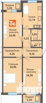3-к квартира, вторичка, 86м2, 16/16 этаж