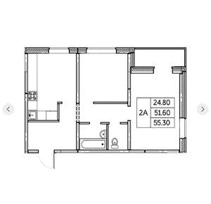 2-к квартира, вторичка, 56м2, 10/24 этаж